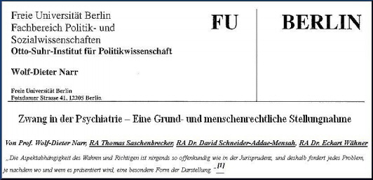 Zwang in der Psychiatrie - Eine Grund- und menschenrechtliche Stellungnahme